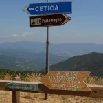 Cartello stradale Pratomagno Cetica