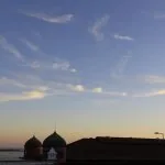 Cupole del Mercato di Olhao, Portogallo, al tramonto
