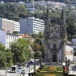 Guimaraes, Portogallo, facciata cattedrale