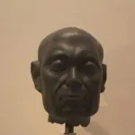 Lisbona, Portogallo: Museo Gulbenkian testa di funzionario egizio