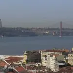 Lisbona, Portogallo, Ponte XXV aprile e Cristo Rei