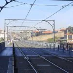 Oporto, Portogallo, Ponte Luis I binari piano superiore
