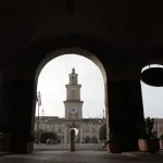 Gualtieri Palazzo Bentivoglio scorcio dell'orologio