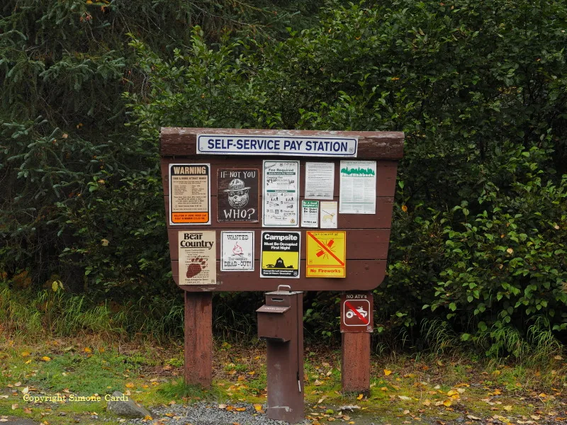 Bertha Creek Campground pay station- Sterling Highway Alaska, USA