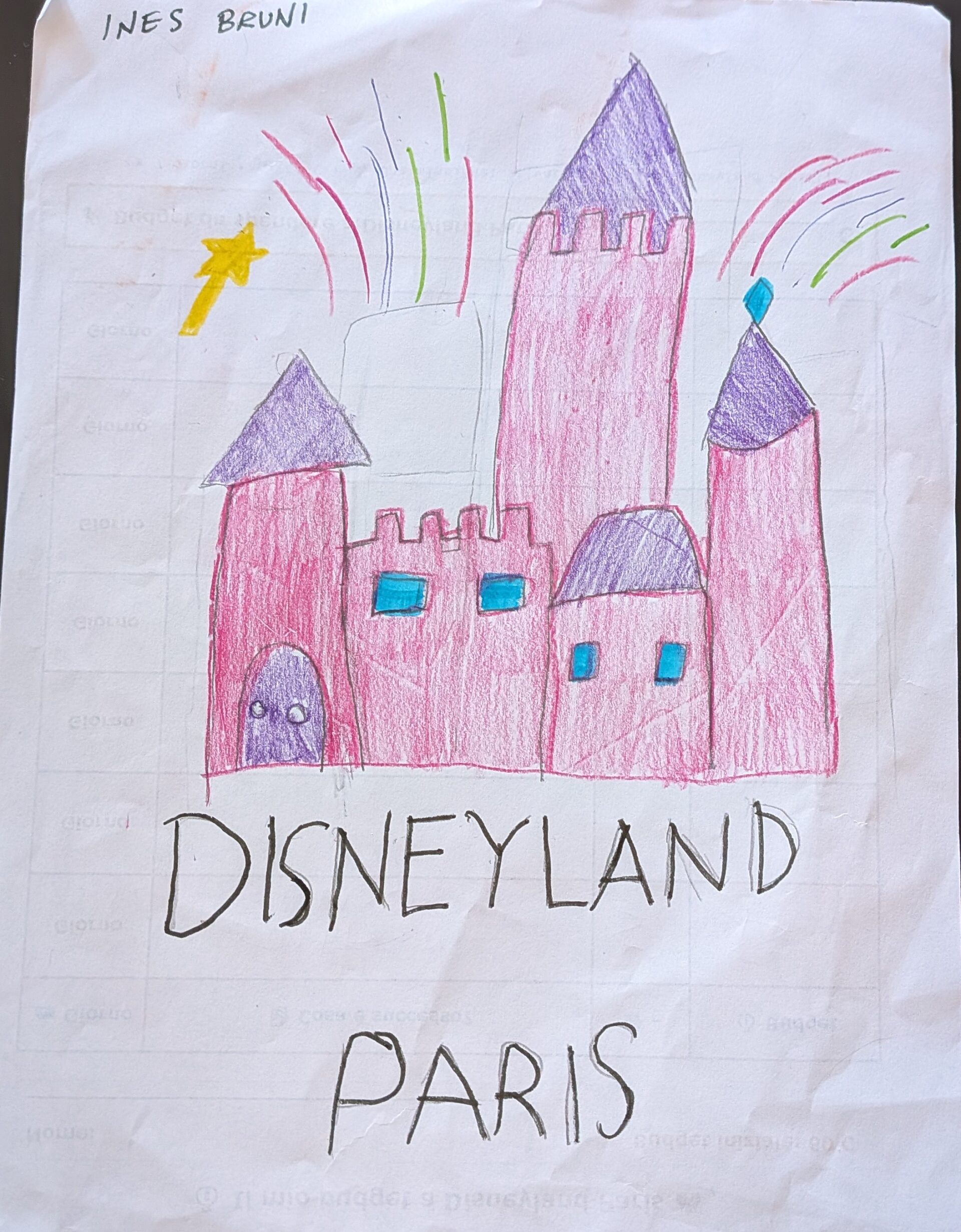 Viaggio Parigi in camper: illustrazione del Castello di Disneyland di Ines.