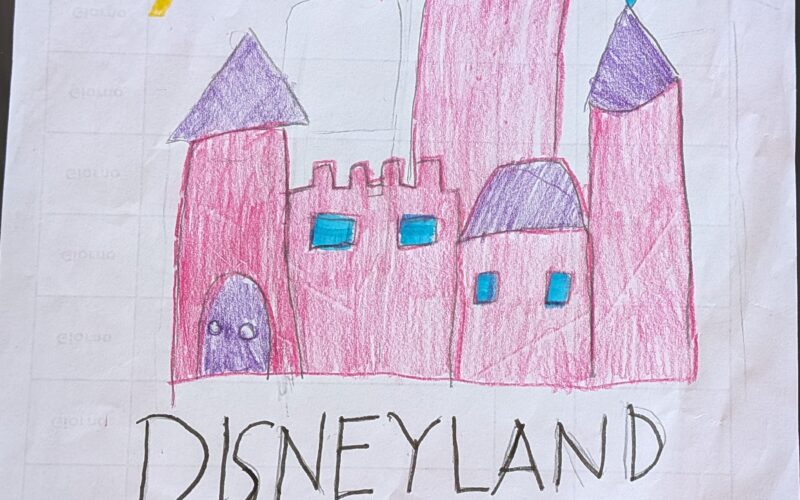 Viaggio Parigi in camper: illustrazione del Castello di Disneyland di Ines.